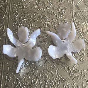 Hand swirled acetate earrings